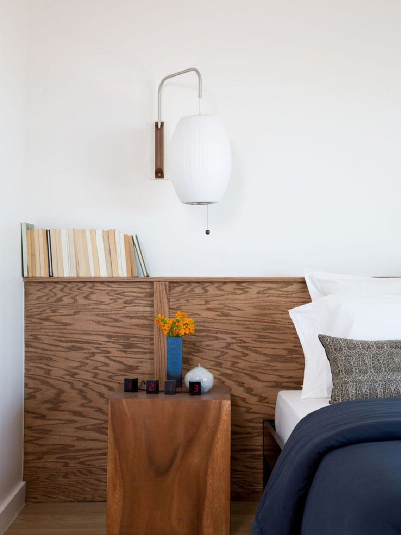 Wall Lamp Polymer Steel 11 in x 15.8 in Walnut Indoor Reading Bedroom Accent Lighting | Thomler