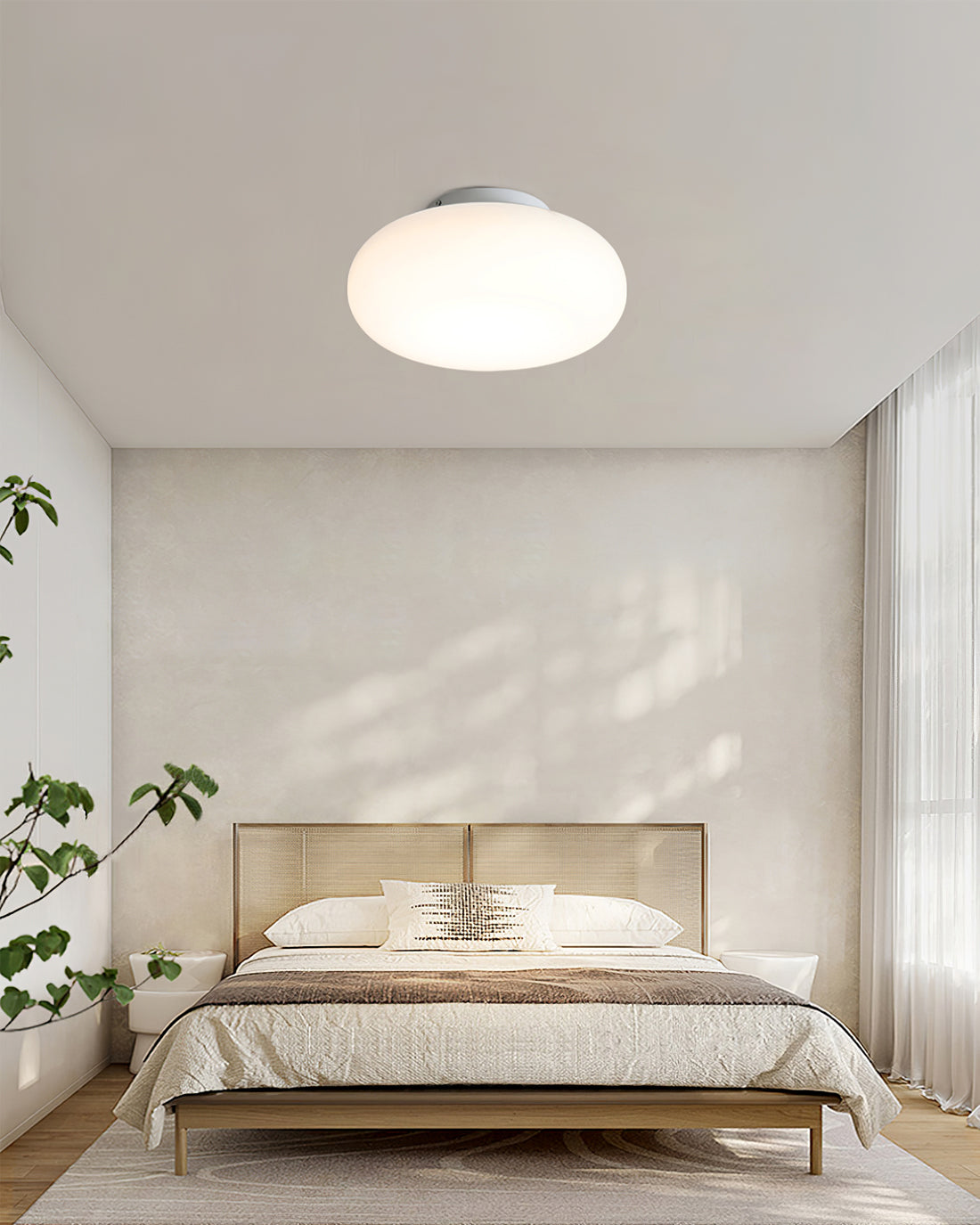 Ceiling Light Metal LED 7.9 in White Indoor Modern Living Room Bedroom Fixture | Thomler