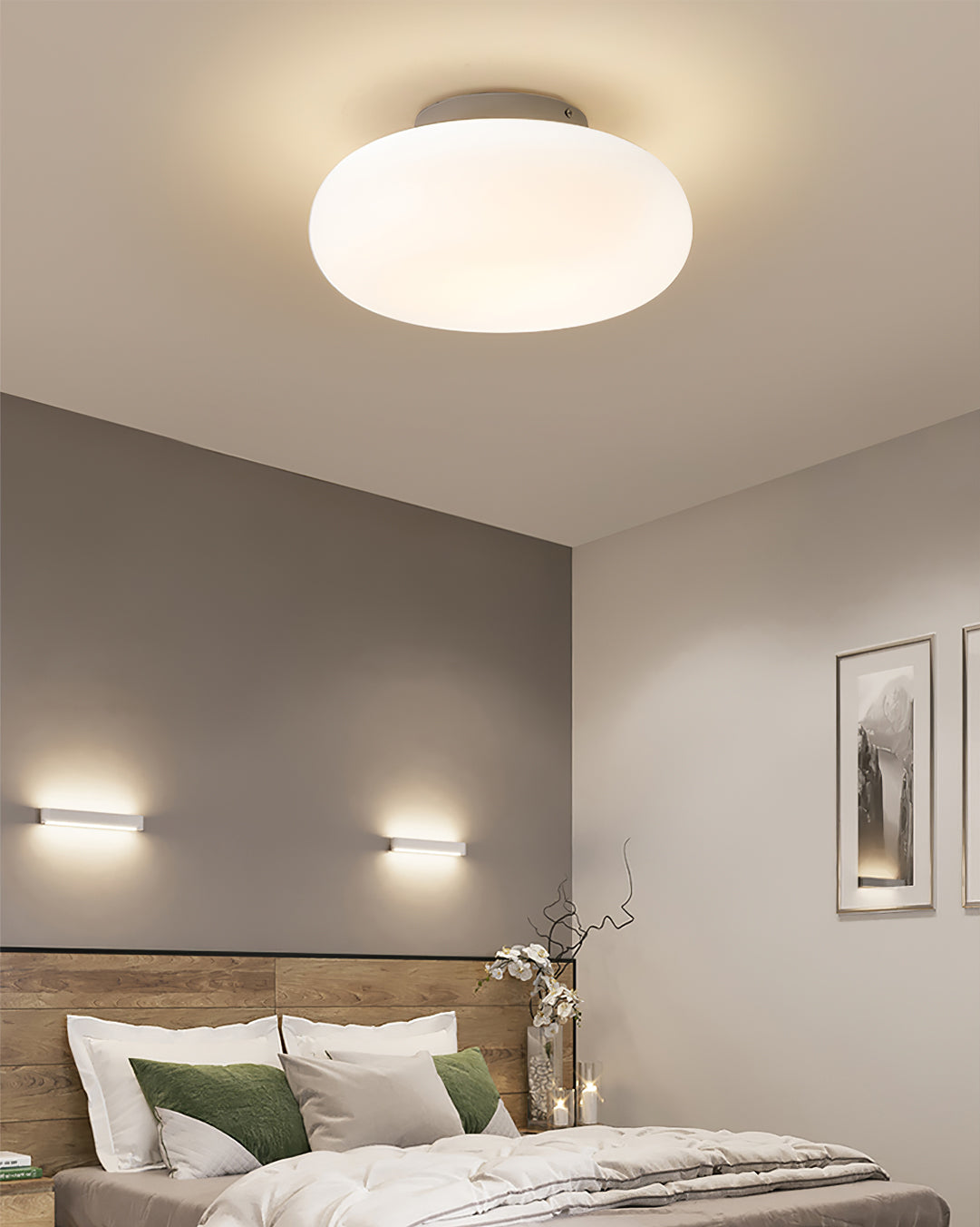 Ceiling Light Metal LED 7.9 in White Indoor Modern Living Room Bedroom Fixture | Thomler