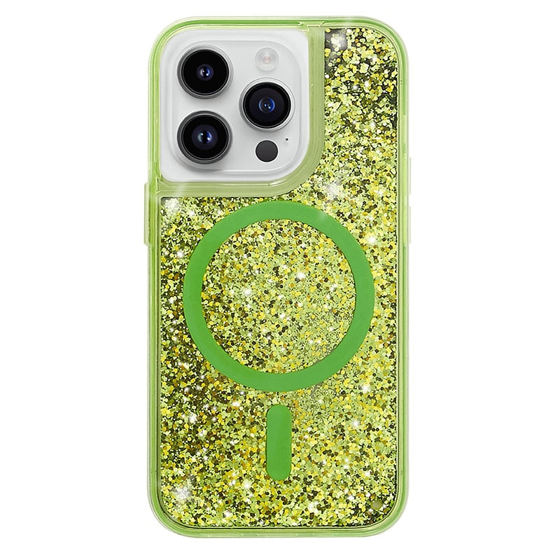 Glitter Liquid Quicksand MagSafe iPhone Case with Anti-Fingerprint TPU Shockproof Protection for iPhone 13 14 15 16 17 Pro Max Air | Thomler