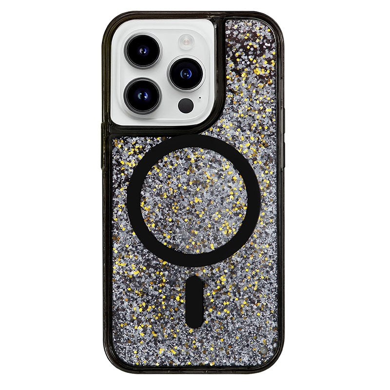 Glitter Liquid Quicksand MagSafe iPhone Case with Anti-Fingerprint TPU Shockproof Protection for iPhone 13 14 15 16 17 Pro Max Air | Thomler