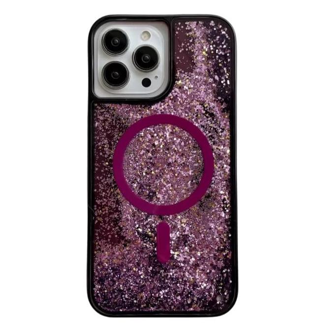 Glitter Liquid Quicksand MagSafe iPhone Case with Anti-Fingerprint TPU Shockproof Protection for iPhone 13 14 15 16 17 Pro Max Air | Thomler