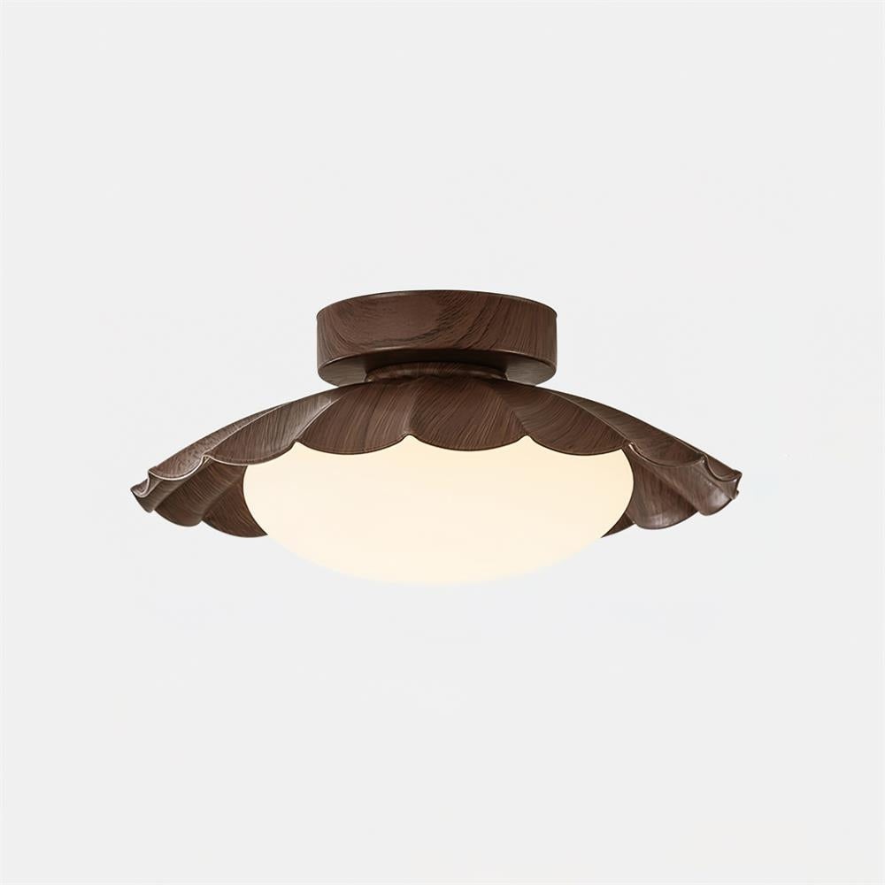 Ceiling Light Metal PE 9.8 in Flush Mount Bedroom Living Room Soft Ambient Lighting Scalloped Modern Indoor Fixture | Thomler
