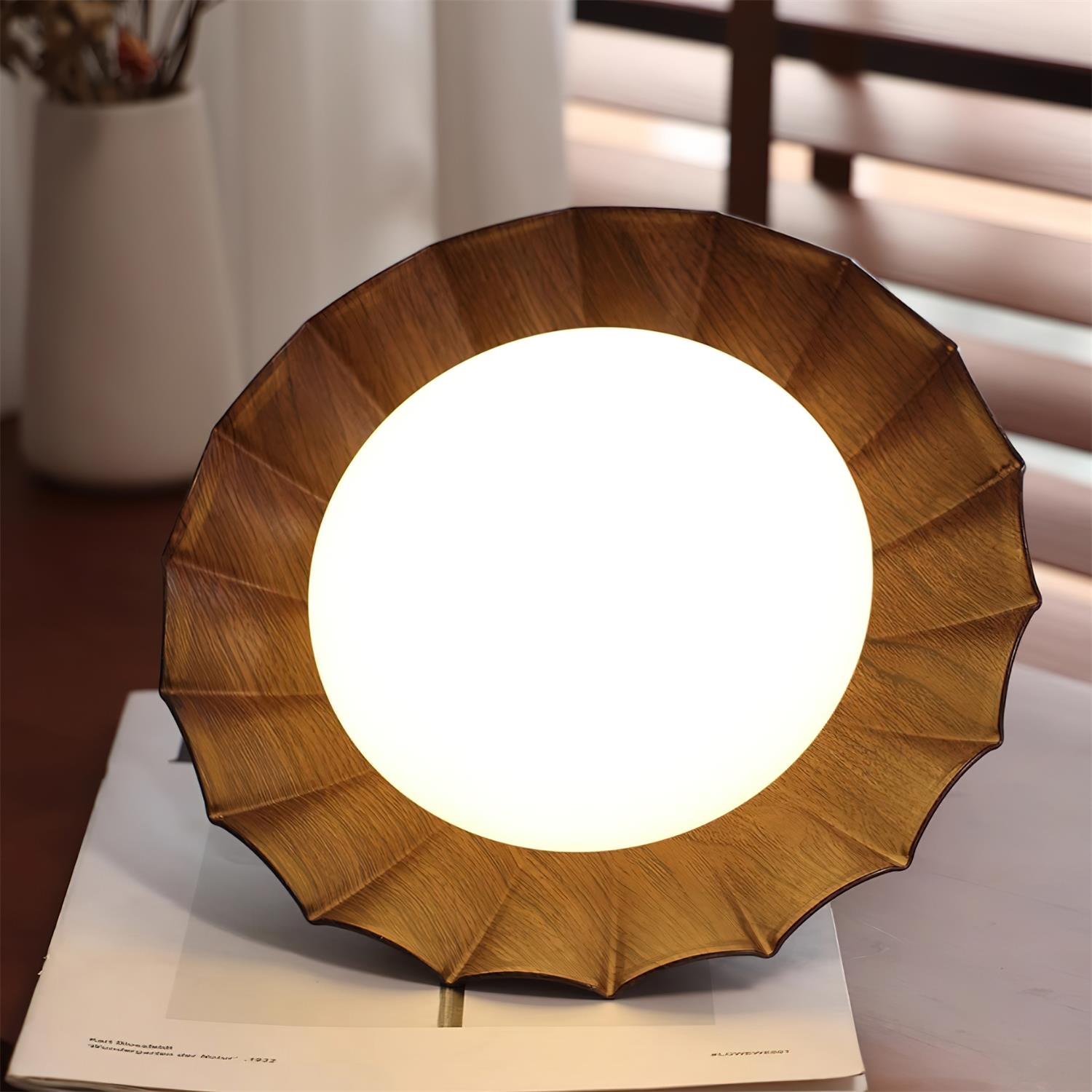 Ceiling Light Metal 9.8 in x 5.1 in Warm White LED Brown Beige White Walnut Living Room Bedroom Fixture | Thomler