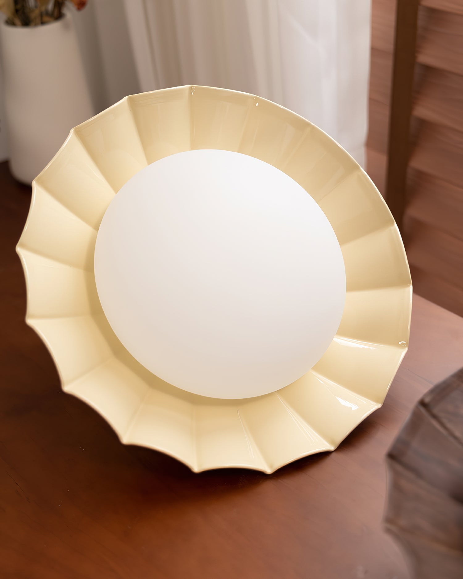 Ceiling Light Metal 9.8 in x 5.1 in Warm White LED Brown Beige White Walnut Living Room Bedroom Fixture | Thomler