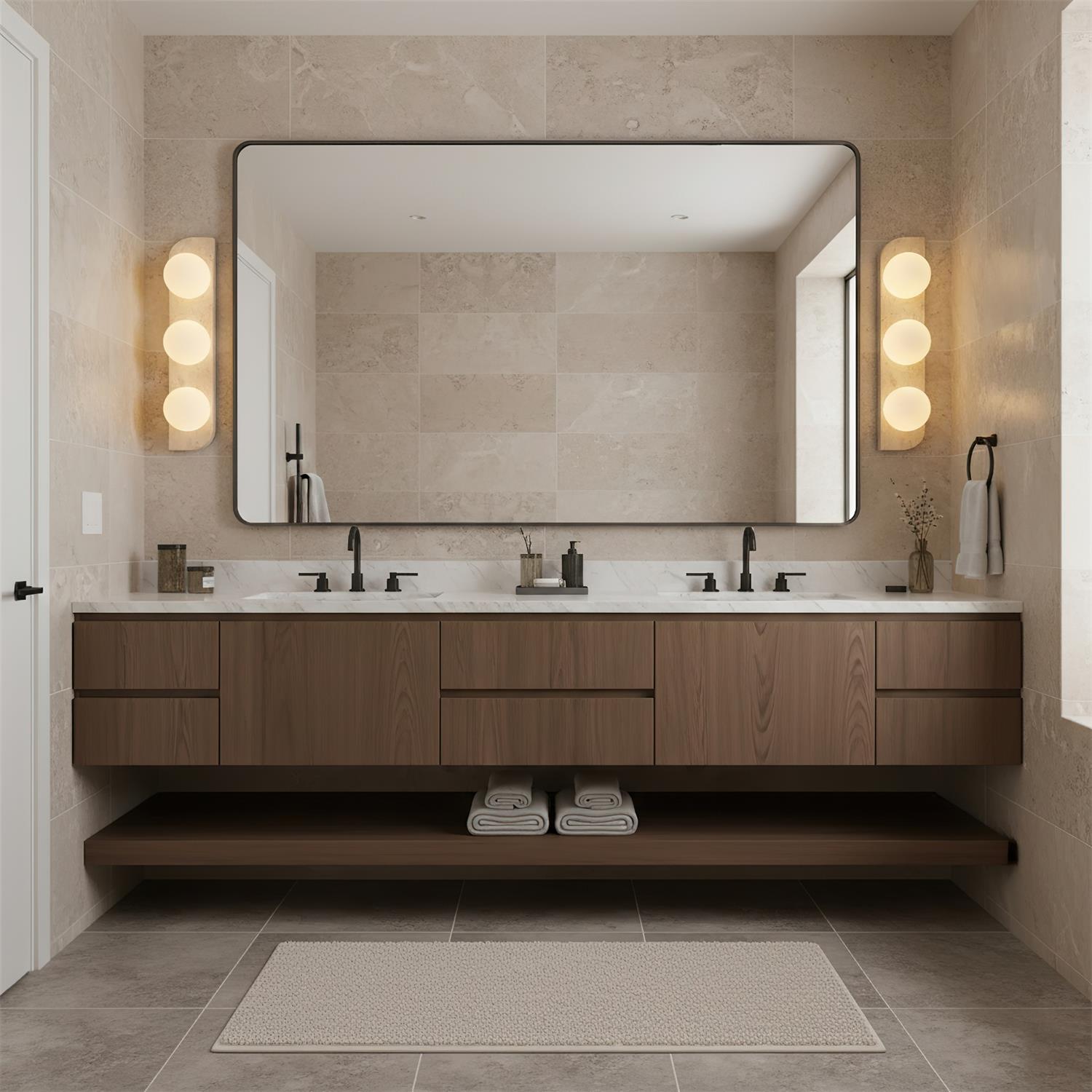 Wall Lamp Travertine Stone 7W G9 7 in Indoor Bathroom Hallway Lighting Fixture Modern Minimalist Design | Thomler