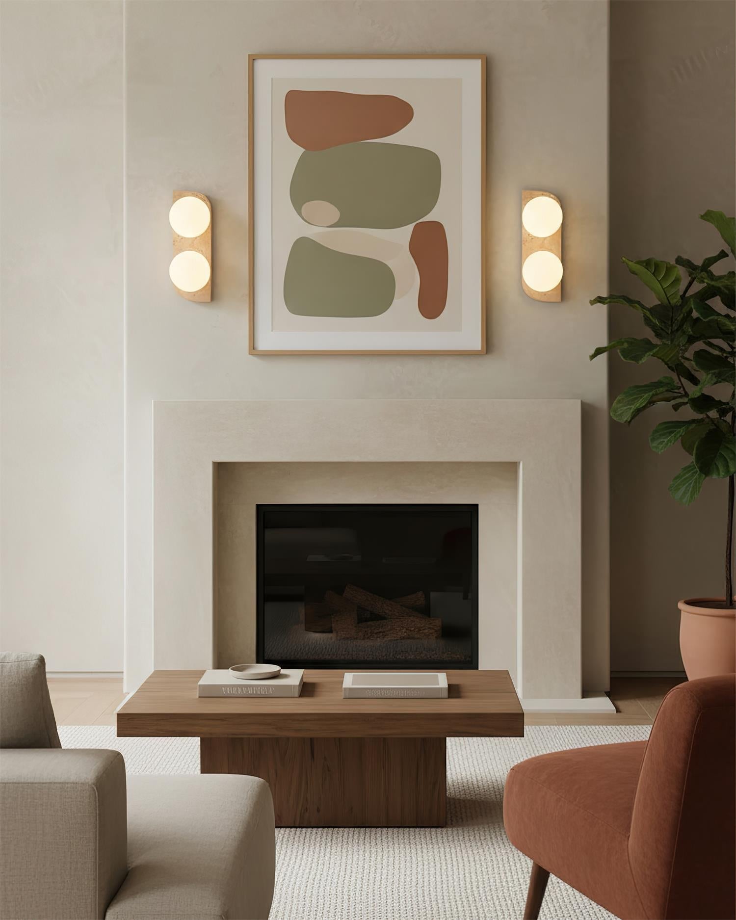 Wall Lamp Travertine Stone 7W G9 7 in Indoor Bathroom Hallway Lighting Fixture Modern Minimalist Design | Thomler
