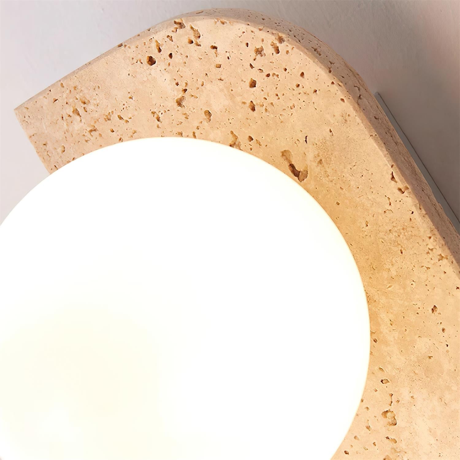 Wall Lamp Travertine Glass G9 Beige Living Room Hallway Bathroom Minimalist Japandi Ambient Lighting | Thomler