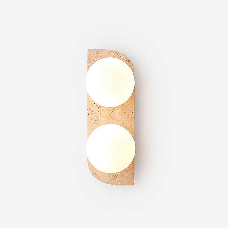 Wall Lamp Travertine Glass G9 Beige Living Room Hallway Bathroom Minimalist Japandi Ambient Lighting | Thomler