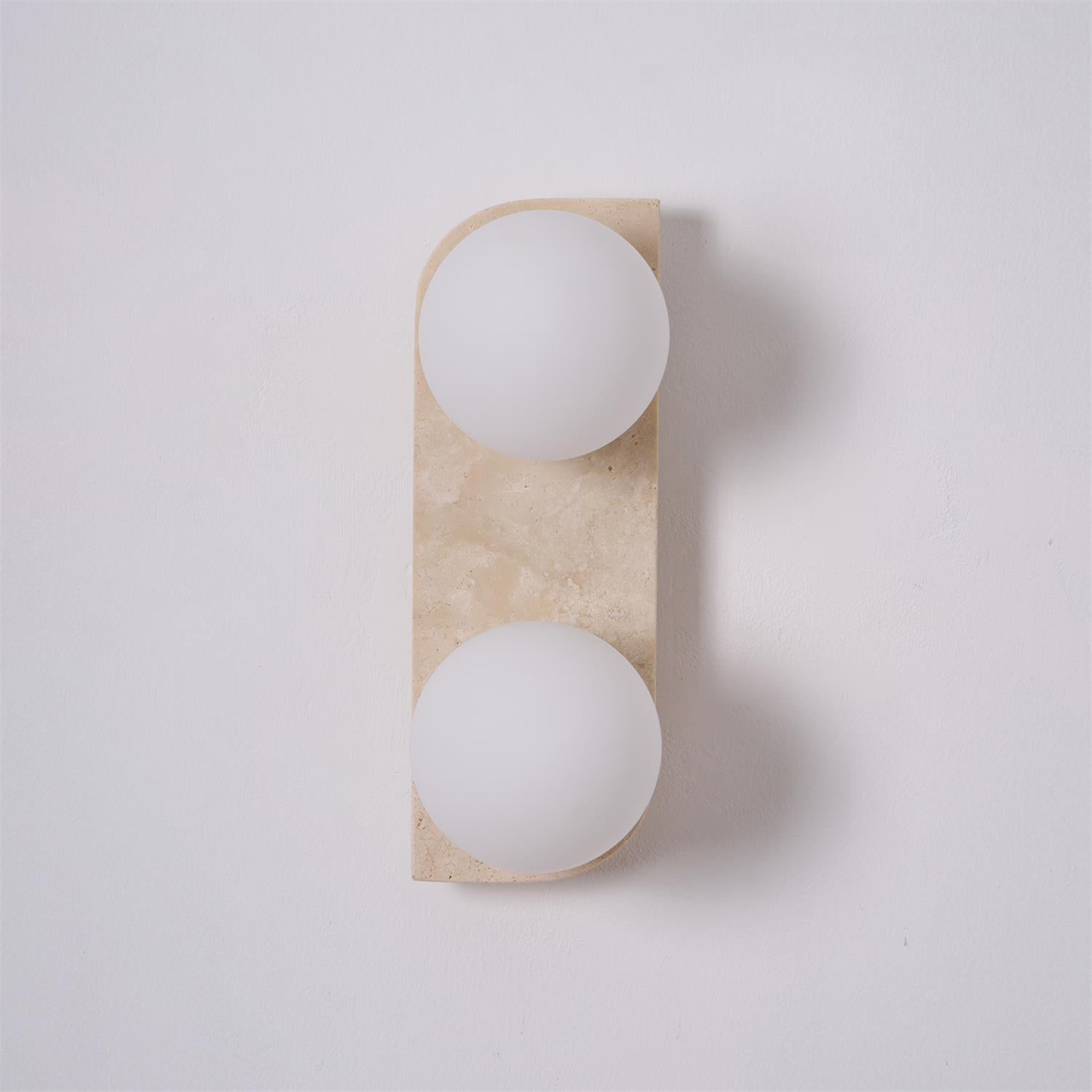 Wall Lamp Travertine Glass G9 Beige Living Room Hallway Bathroom Minimalist Japandi Ambient Lighting | Thomler