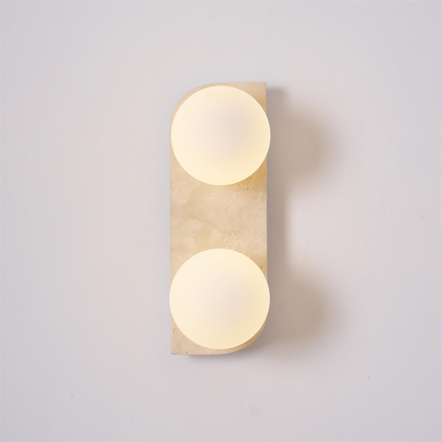 Wall Lamp Travertine Glass G9 Beige Living Room Hallway Bathroom Minimalist Japandi Ambient Lighting | Thomler