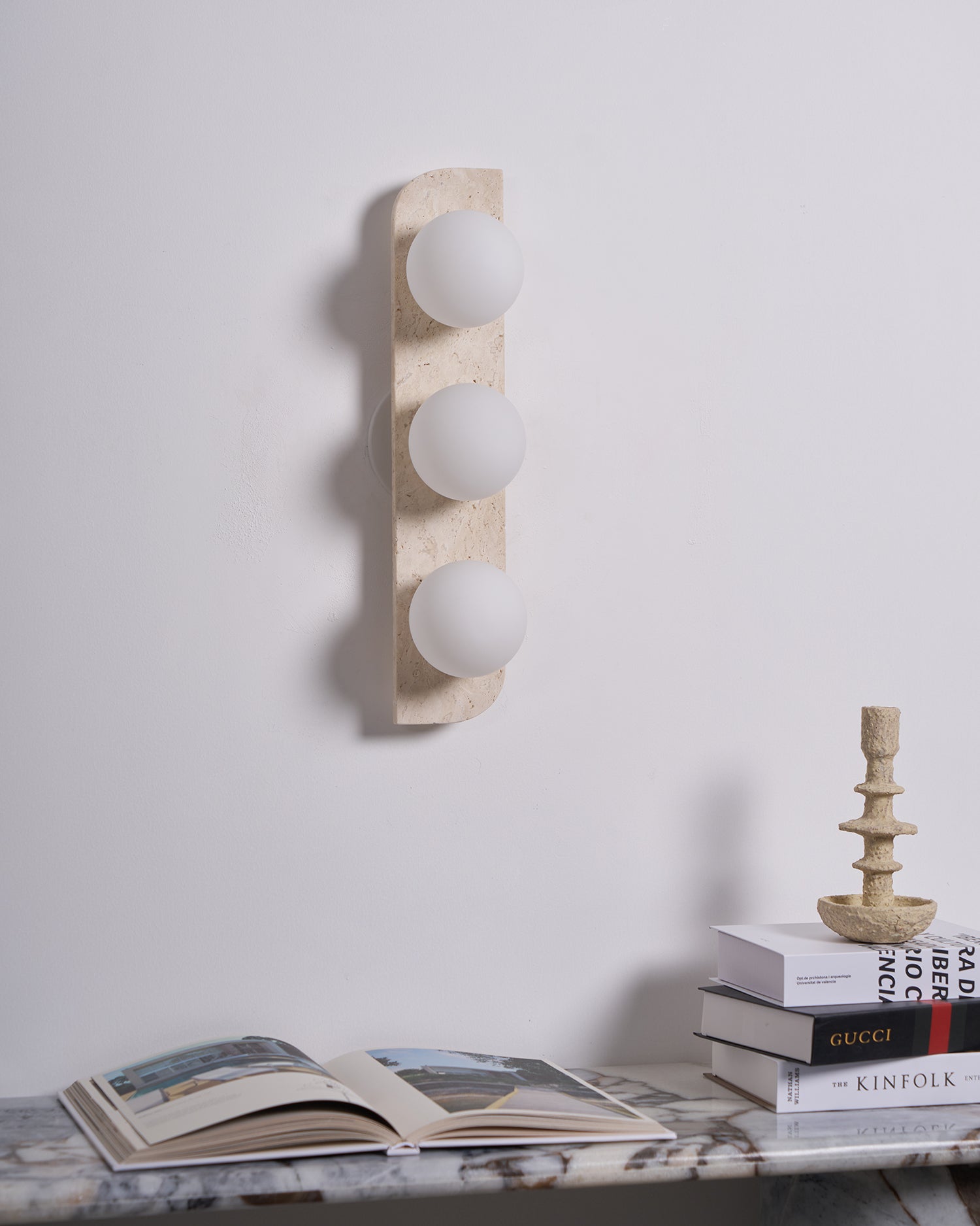 Wall Lamp Travertine Stone 7W G9 7 in Indoor Bathroom Hallway Lighting Fixture Modern Minimalist Design | Thomler