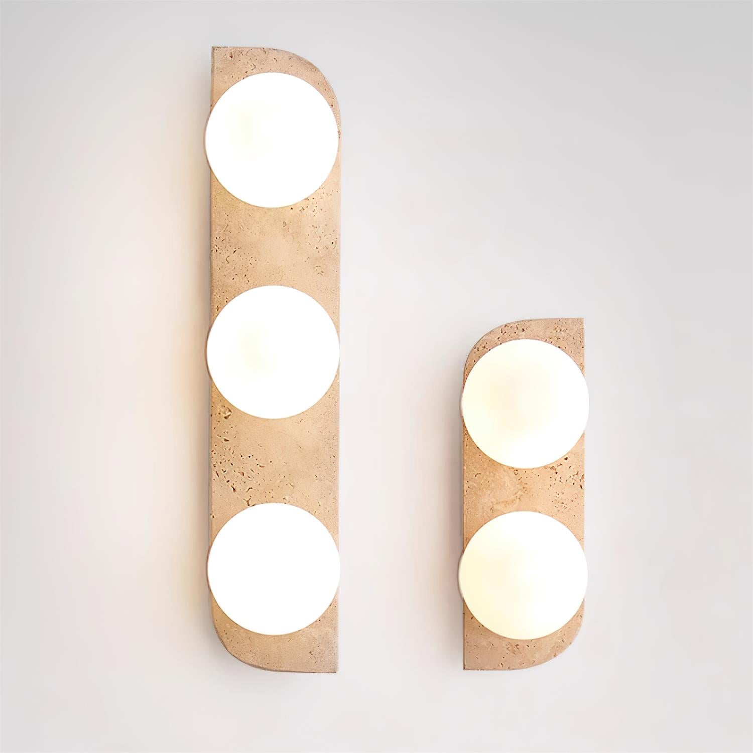 Wall Lamp Travertine Glass G9 Beige Living Room Hallway Bathroom Minimalist Japandi Ambient Lighting | Thomler