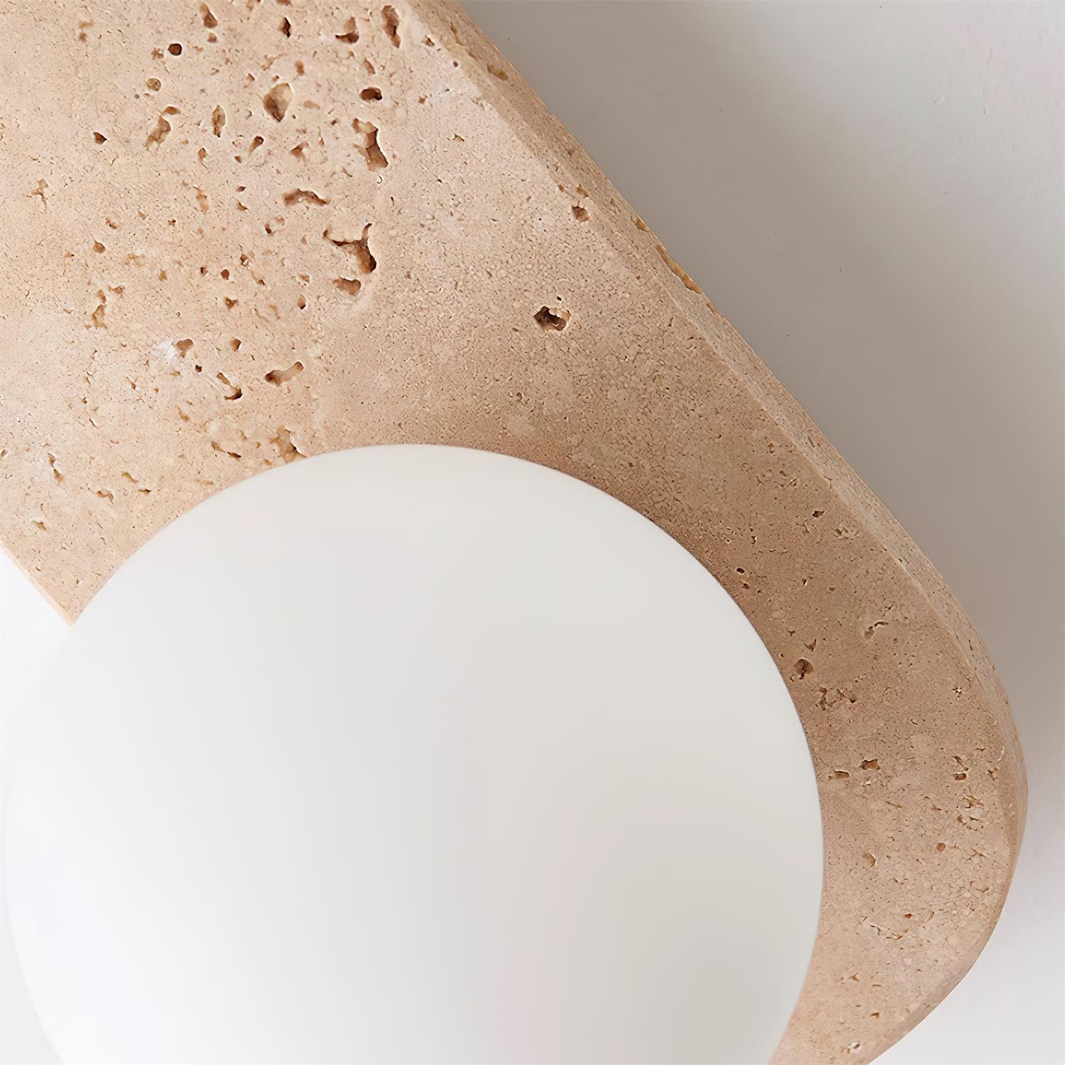 Wall Lamp Travertine Glass G9 Beige Living Room Hallway Bathroom Minimalist Japandi Ambient Lighting | Thomler