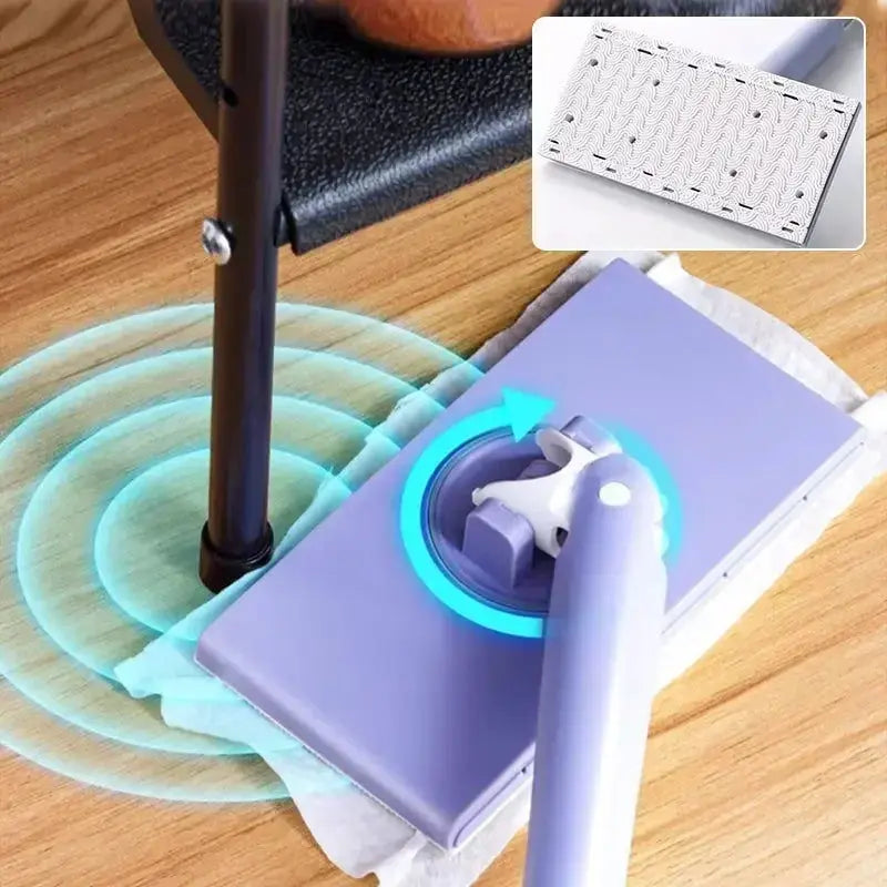 Compact Spin Mop with Press-Release Head – Hands-Free Cloth Ejection for Quick Floor Cleaning | Thomler