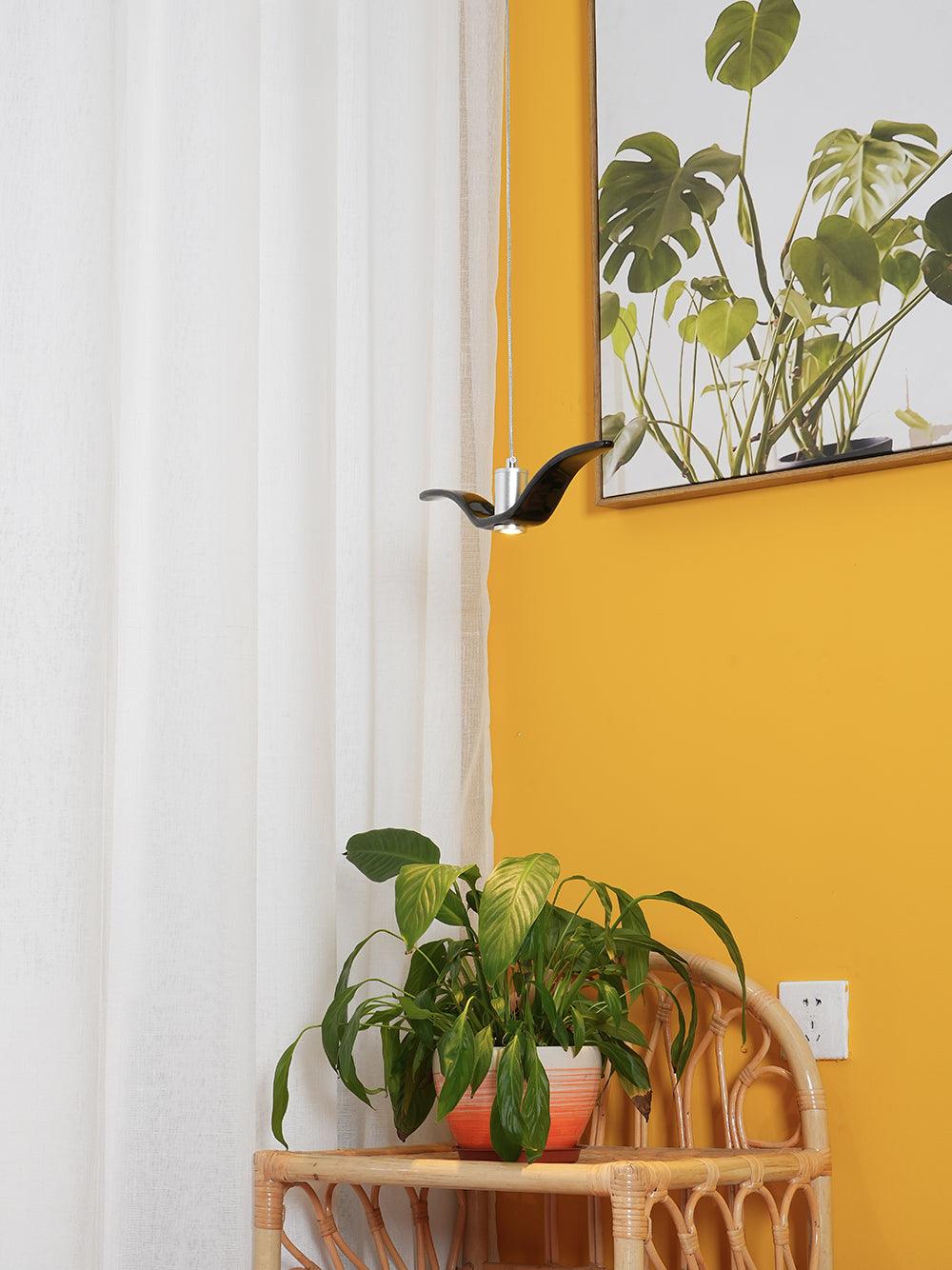 Pendant Light Resin LED 40.0 cm Black Dining Room Bird Ceiling Hanging Lamp Adjustable Cable Modern Scandinavian | Thomler