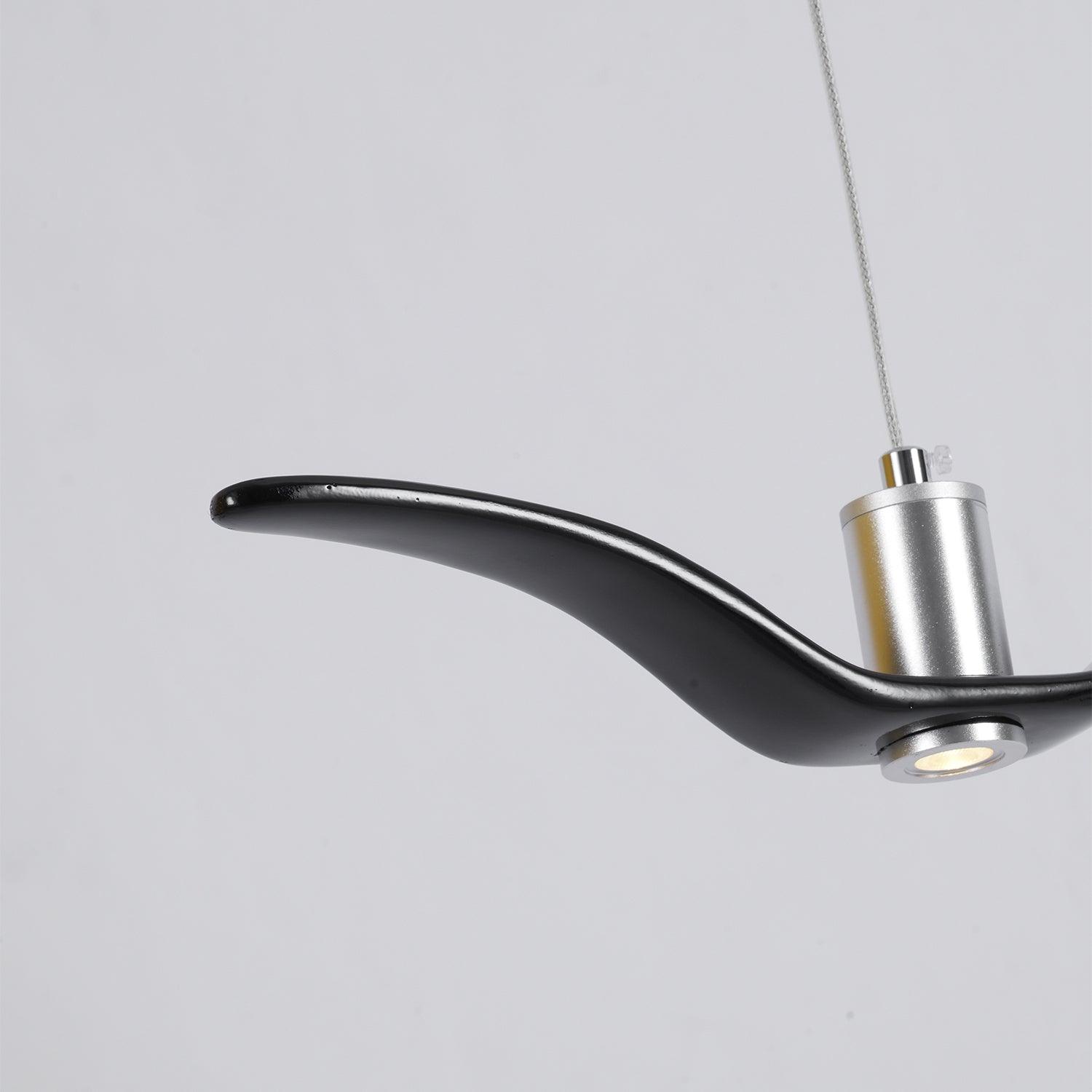 Pendant Light Resin LED 40.0 cm Black Dining Room Bird Ceiling Hanging Lamp Adjustable Cable Modern Scandinavian | Thomler