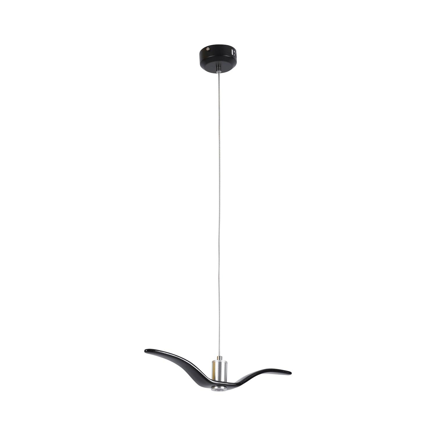 Pendant Light Resin LED 40.0 cm Black Dining Room Bird Ceiling Hanging Lamp Adjustable Cable Modern Scandinavian | Thomler