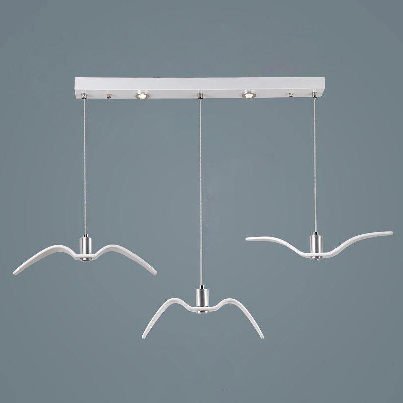 Pendant Light Resin LED 40.0 cm Black Dining Room Bird Ceiling Hanging Lamp Adjustable Cable Modern Scandinavian | Thomler