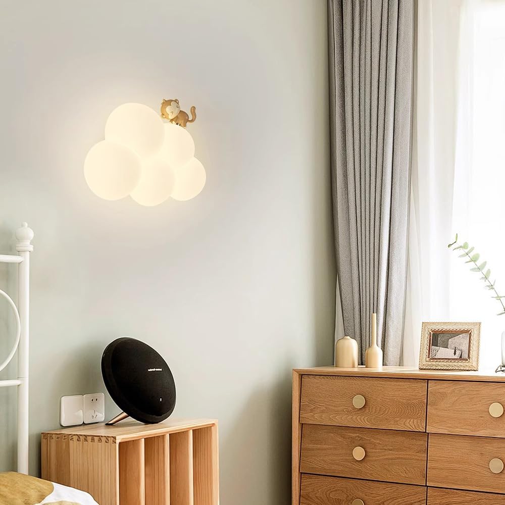 Animal-Shaped Cloud Wall Light with LED Night Light for Kids Room – 3 Brightness Settings | Thomler