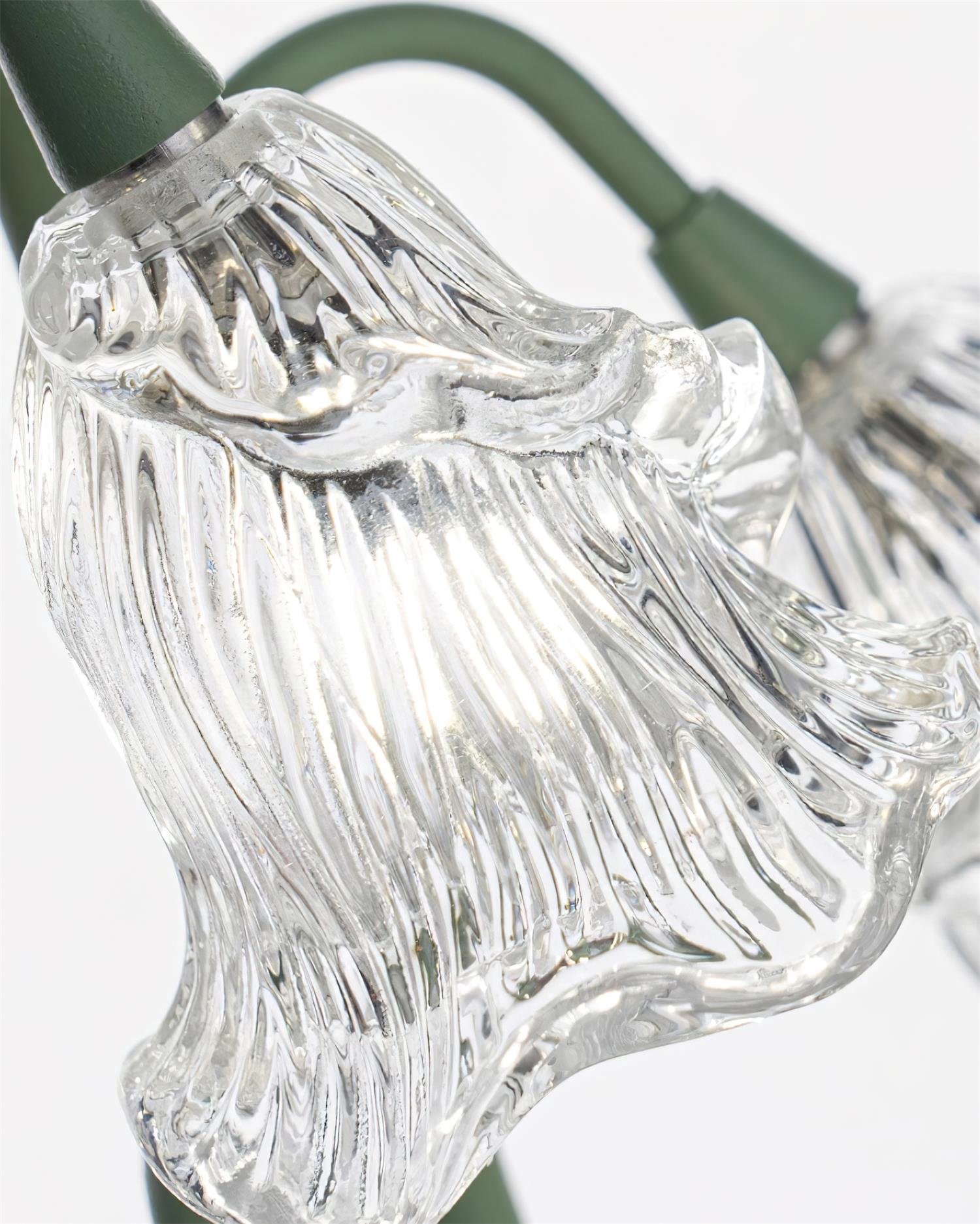 Table Lamp Glass Flower 7 in Decorative Green Indoor Bedroom Living Room Accent Lighting | Thomler