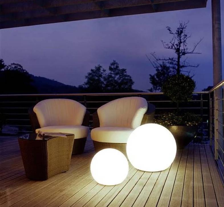 Portable LED Orb Lamp with Remote Control 4-Color Modes 10-20 in Rechargeable Cordless Sphere Light for Living Room Bedroom Bedside Nightsta | Thomler
