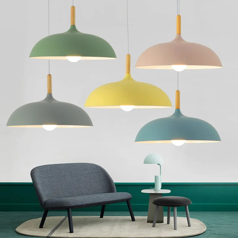 Oak Wood LED Ceiling Light Scandinavian Minimalist Flush Mount for Living Room Bedroom Dining Room Modern Nordic Style Fixture Adjustable | Thomler
