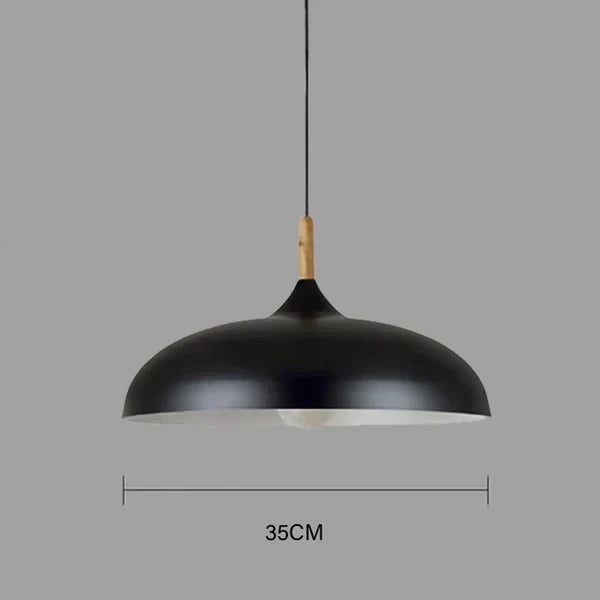 Oak Wood Pendant Light Fixture – Modern Scandinavian Ceiling Lamp with LED – Adjustable Cord – For Kitchen, Dining Room, Bedroom, Living | Thomler
