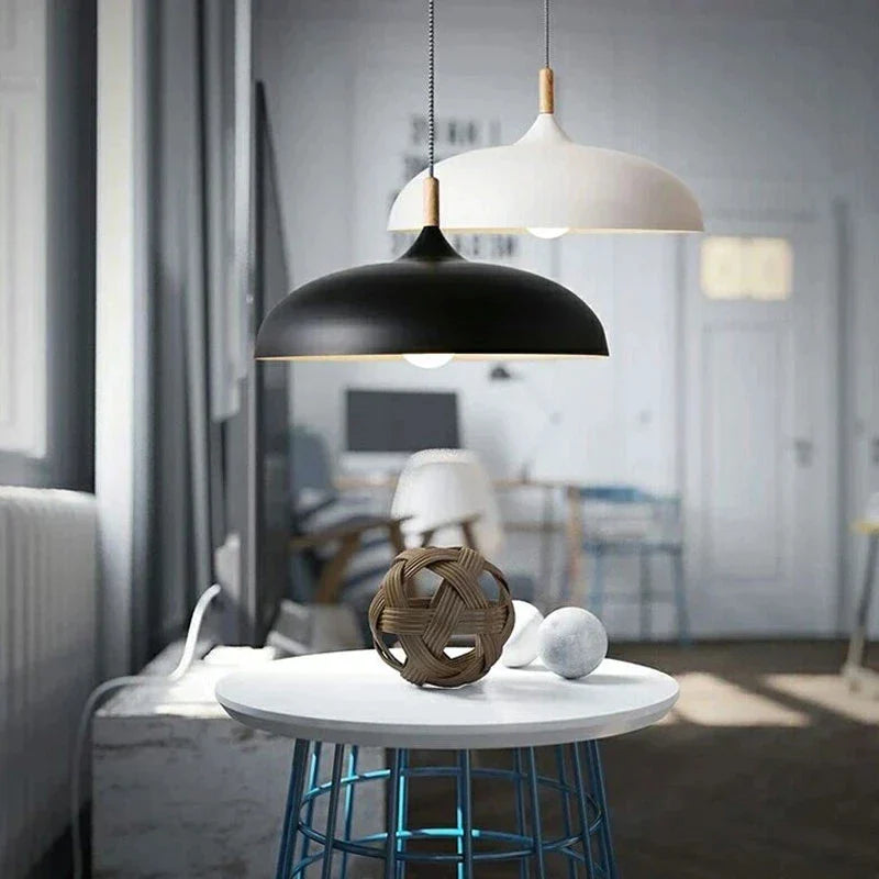 Oak Wood LED Ceiling Light Scandinavian Minimalist Flush Mount for Living Room Bedroom Dining Room Modern Nordic Style Fixture Adjustable | Thomler