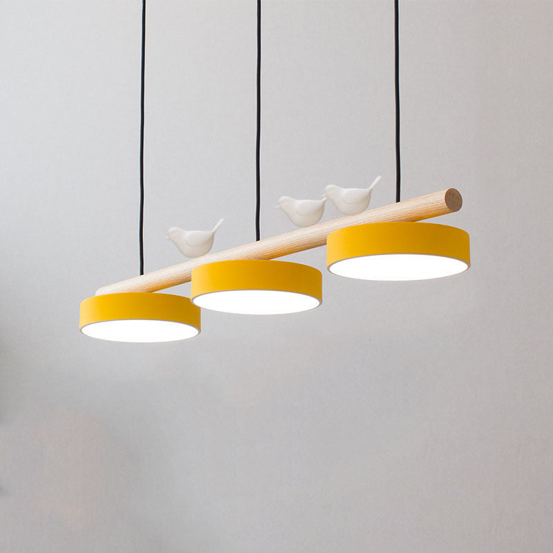 Chandelier Iron Wood Resin 36W 31.5 in Modern Living Room Bedroom Hallway Lighting Adjustable LED 3-Color Temperature | Thomler