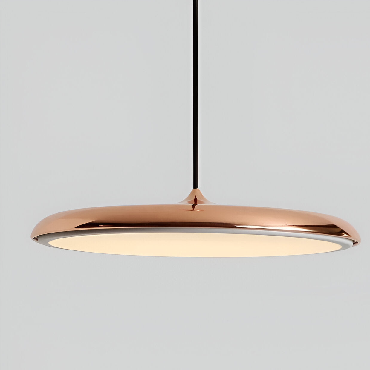 Pendant Light Zinc Alloy 25.0 cm (9.8") LED 4000K Rose Gold Living Room Bedroom Saucer Ceiling Hanging Lamp Adjustable | Thomler