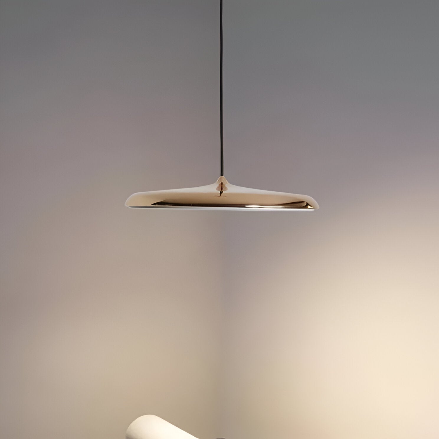Pendant Light Zinc Alloy 25.0 cm (9.8") LED 4000K Rose Gold Living Room Bedroom Saucer Ceiling Hanging Lamp Adjustable | Thomler