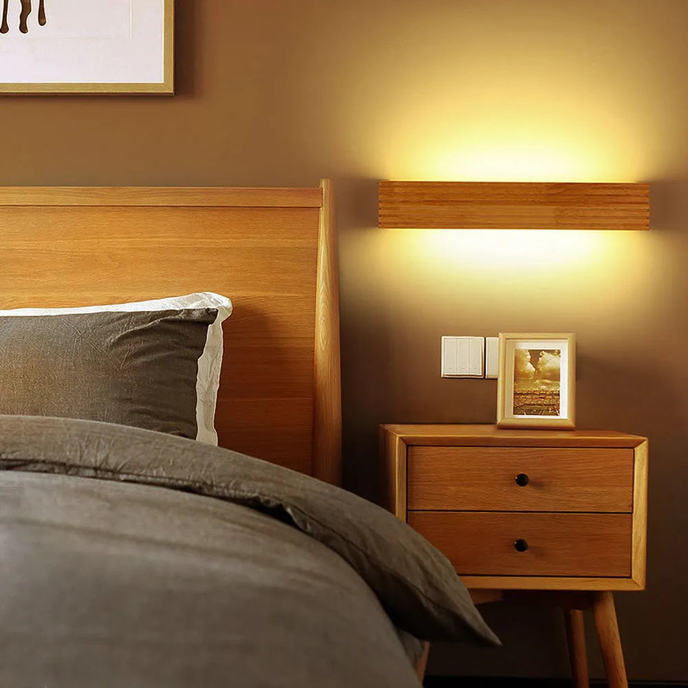 Wall Light Wood LED 13.8 in Indoor Bedroom Reading Minimalist Nordic Style Warm Lighting | Thomler