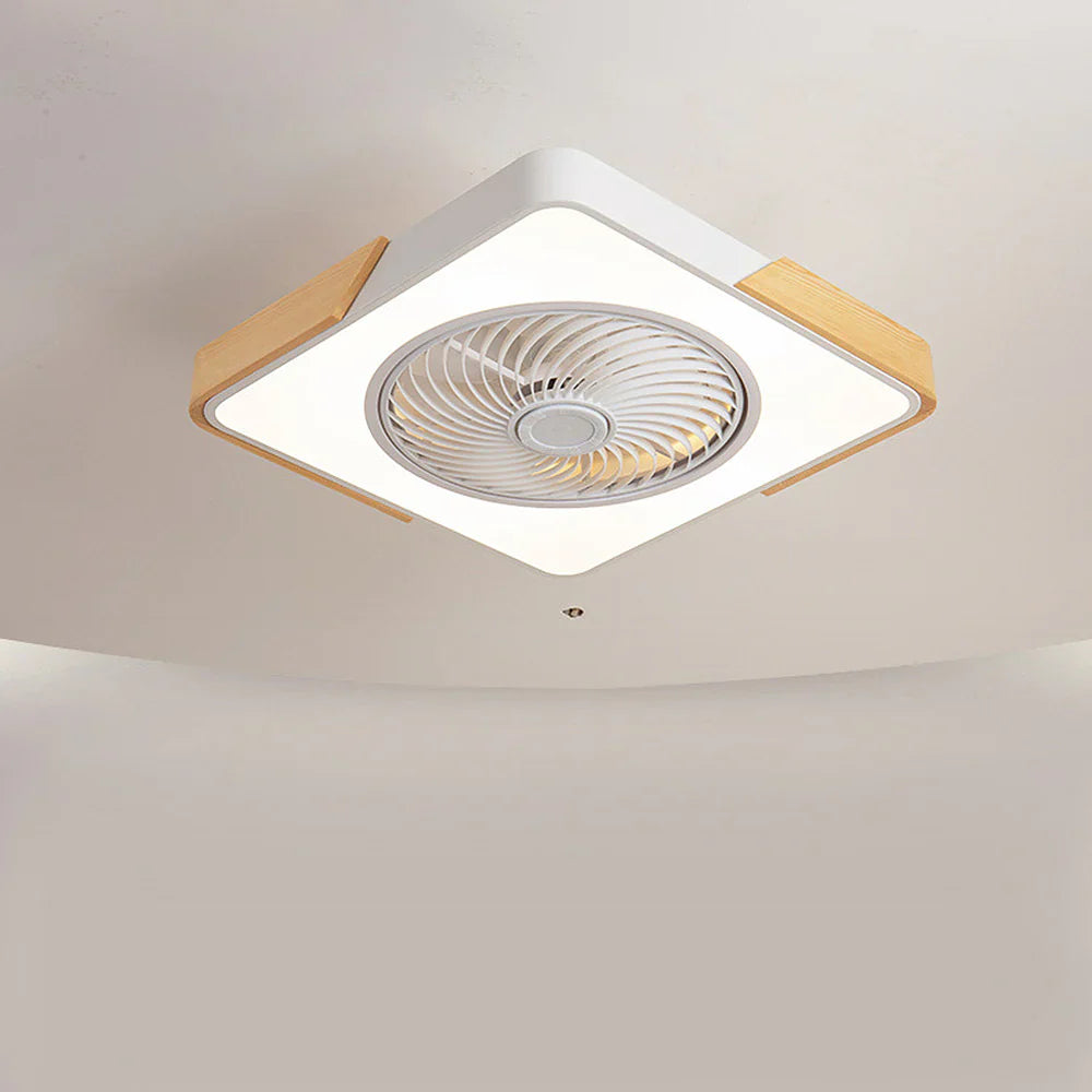 Ceiling Fan Solid Wood 20 in LED Light Indoor Living Room Bedroom Remote Control | Thomler