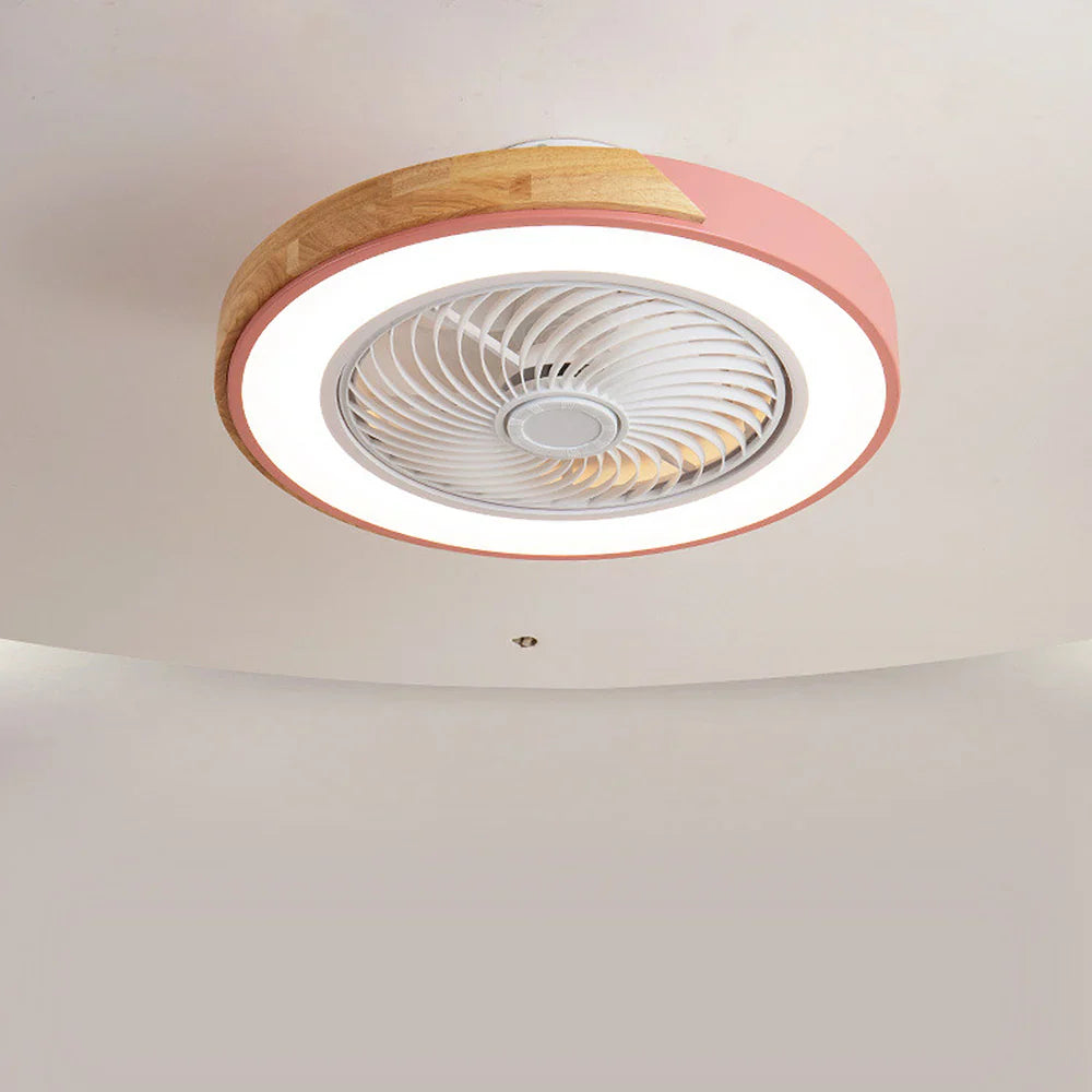 Ceiling Fan Solid Wood 20 in LED Light Indoor Living Room Bedroom Remote Control | Thomler