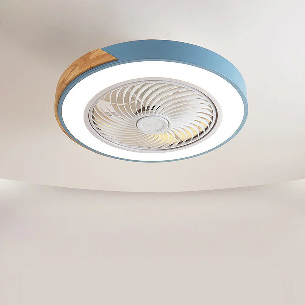 Ceiling Fan Solid Wood 20 in LED Light Indoor Living Room Bedroom Remote Control | Thomler