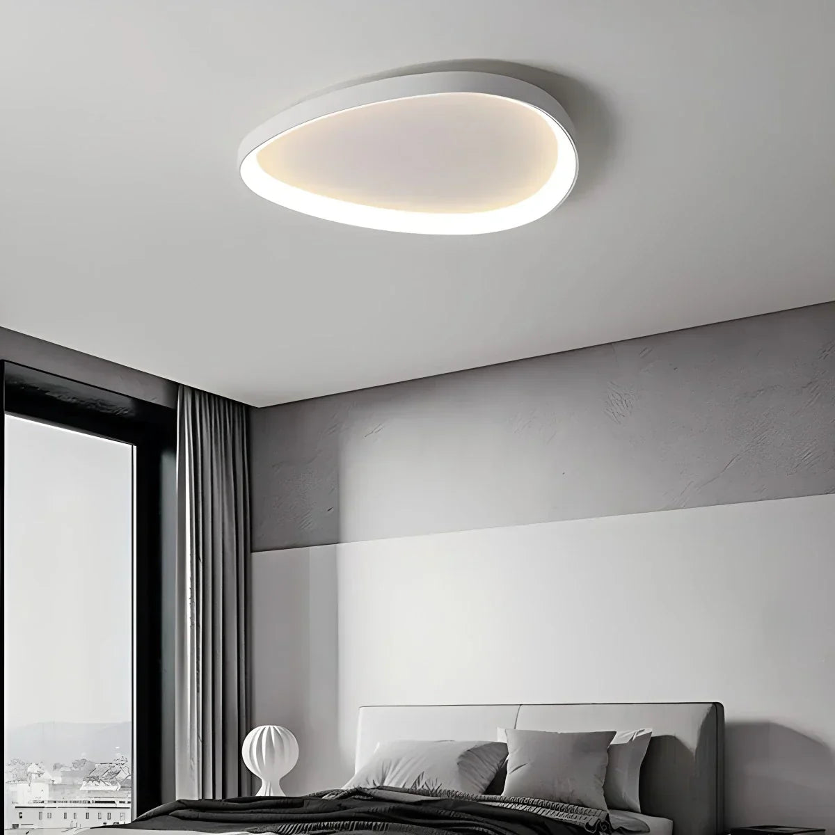 Ceiling Light Metal Oval 60.0 cm Dimmable LED Bedroom Hallway Living Room Adjustable Light Colours | Thomler