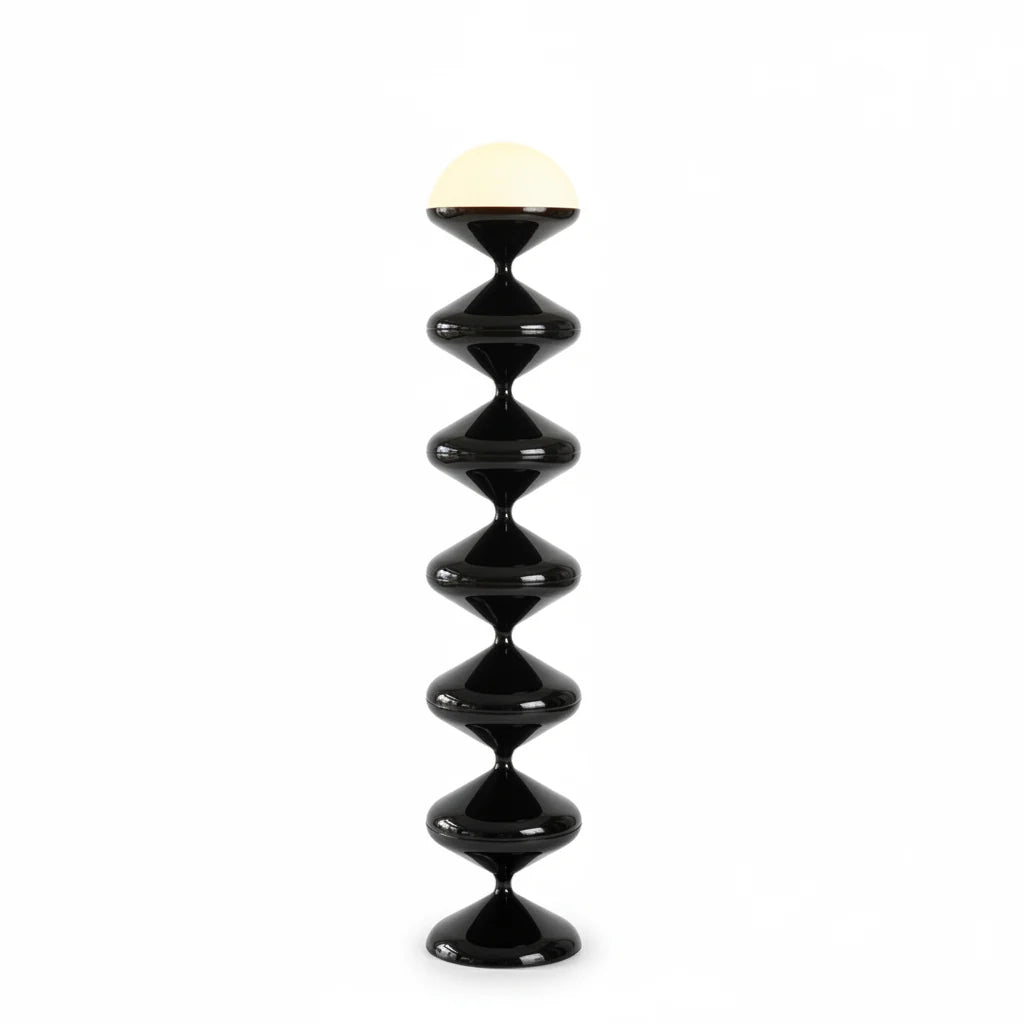 Organic Sculptural Standing Lamp with Gourd Silhouette 47 in Glass Floor Fixture for Living Room Bedroom | Thomler