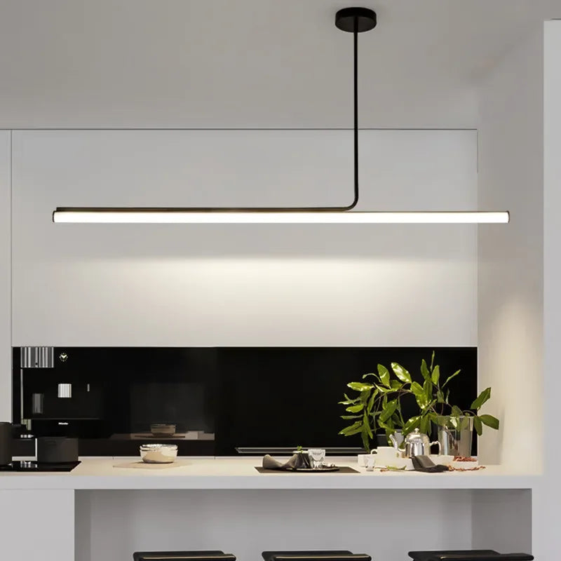 Modern Linear Bar Ceiling Light Fixture for Kitchen Island & Dining Room – Adjustable LED Hanging Lamp with Dimmable Warm White Glow | Thomler