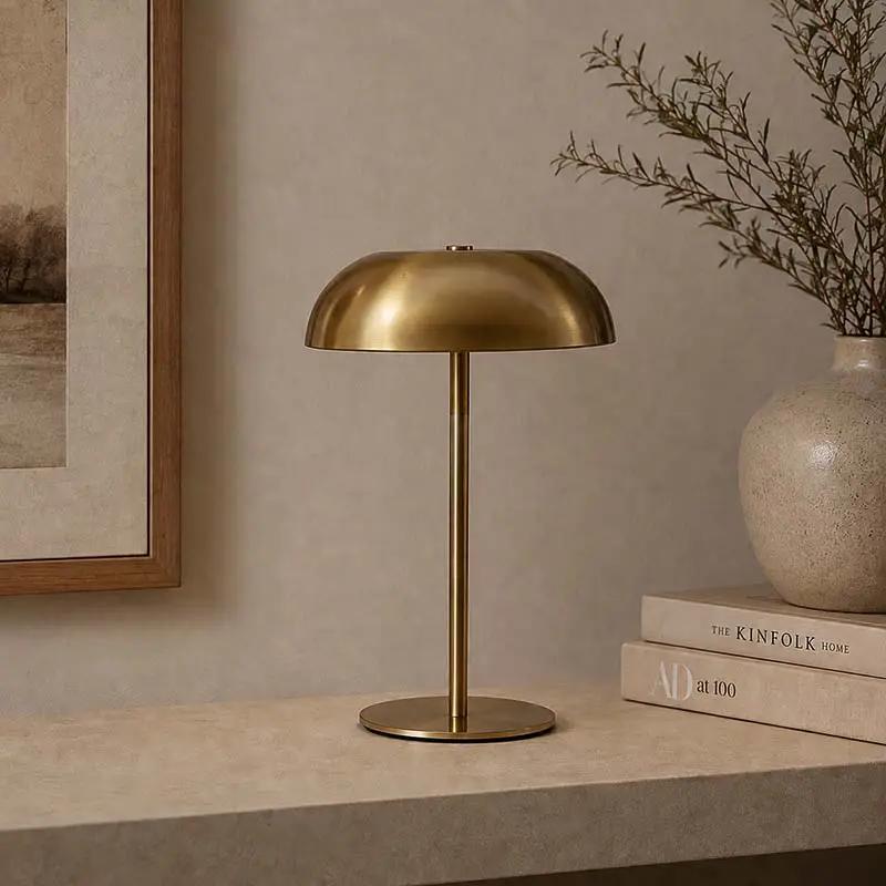 Rechargeable Cordless LED Table Lamp with Touch Dimming & Adjustable Height – Mushroom Design | Thomler
