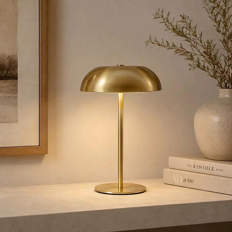 Rechargeable Cordless LED Table Lamp with Touch Dimming & Adjustable Height – Mushroom Design | Thomler