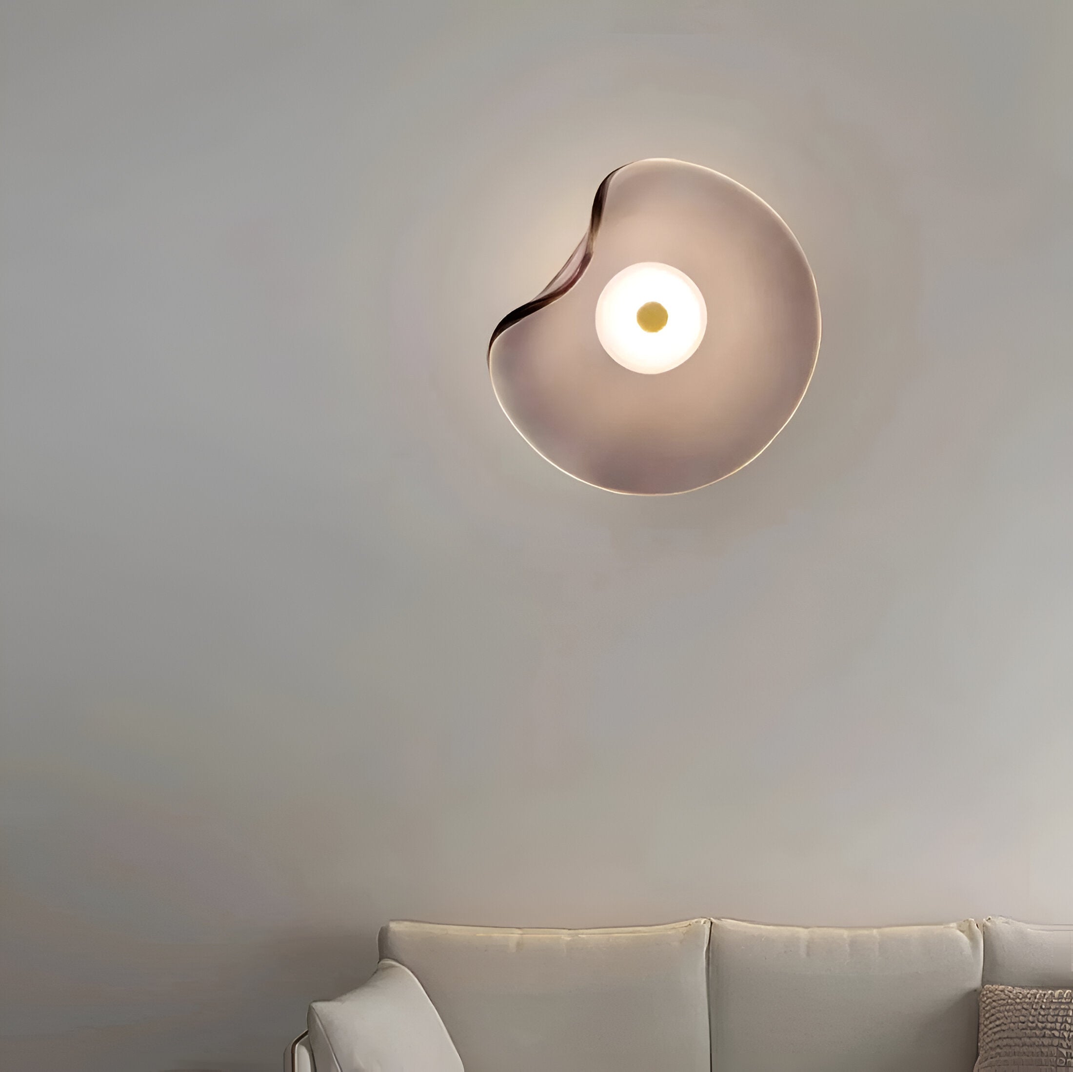 Wall Lamp Curved Glass 9.8 in LED Warm White Indoor Up Down Lighting Bedroom Hallway Fixture Modern Minimal | Thomler