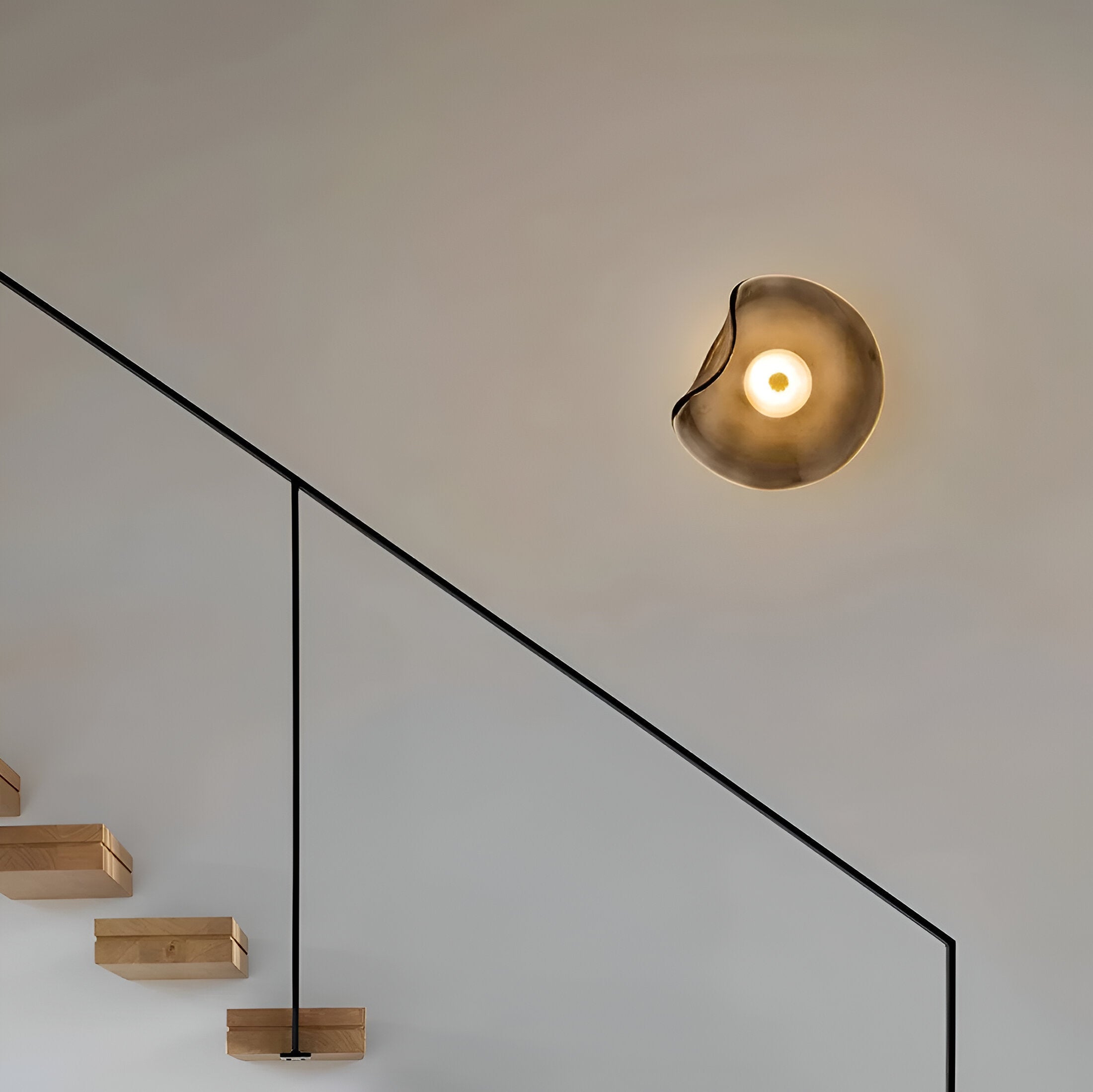 Wall Lamp Curved Glass 9.8 in LED Warm White Indoor Up Down Lighting Bedroom Hallway Fixture Modern Minimal | Thomler
