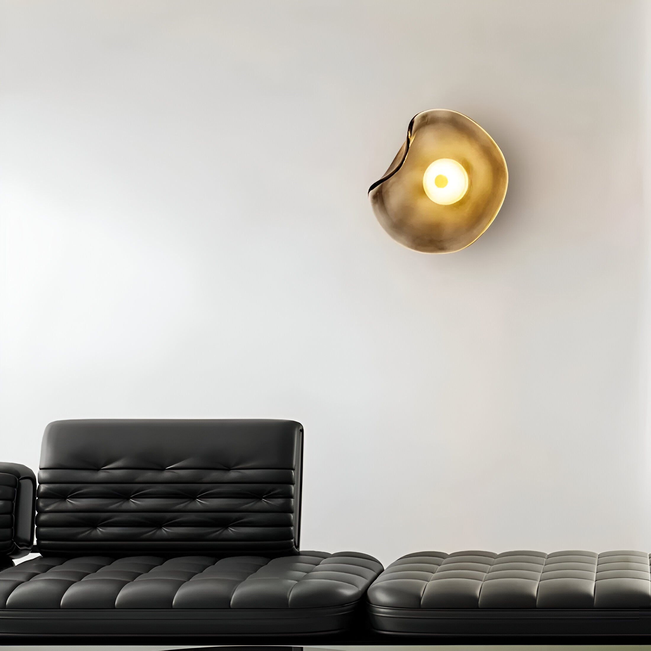 Wall Lamp Curved Glass 9.8 in LED Warm White Indoor Up Down Lighting Bedroom Hallway Fixture Modern Minimal | Thomler