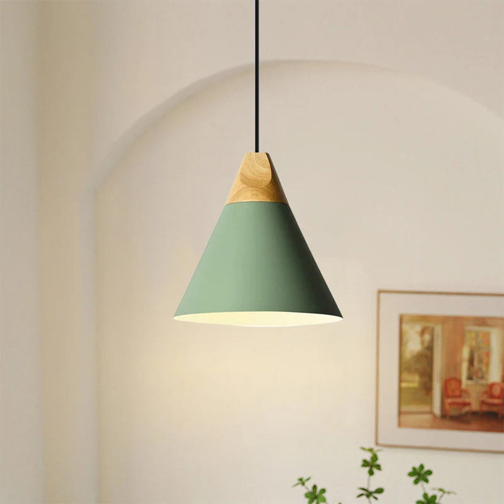 Pendant Light Wood Aluminium E27 Grey Dining Room Kitchen Island Hanging Ceiling Lamp Scandinavian Modern | Thomler