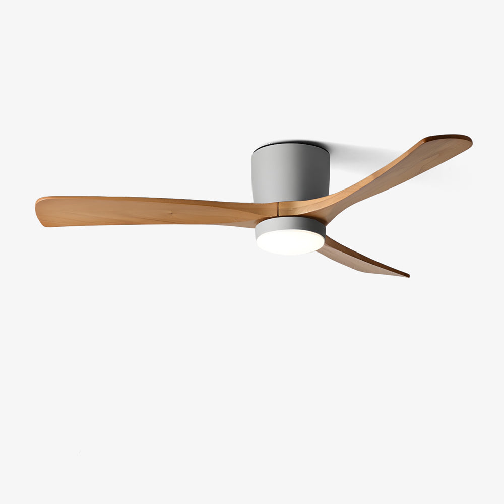 Nordic Ceiling Fan Light 42 in Solid Wood Blades LED Bedroom Living Room Quiet DC Motor Modern Ceiling Fan | Thomler
