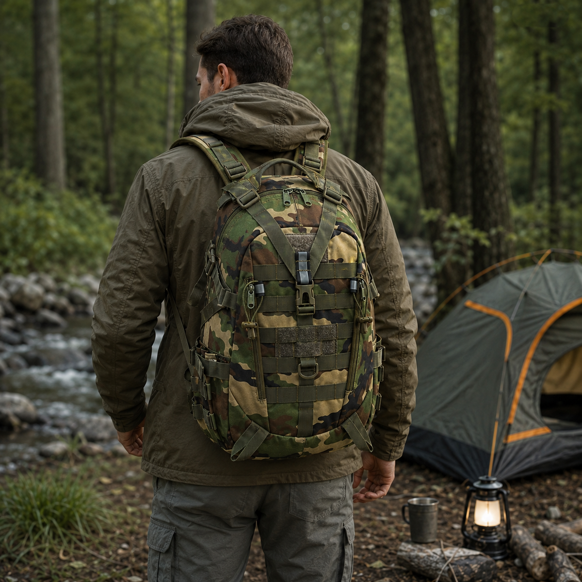 40L Tactical Backpack with Laptop Sleeve & MOLLE Webbing – Waterproof Hiking Daypack for Camping, Travel & Outdoor Adventures | Thomler
