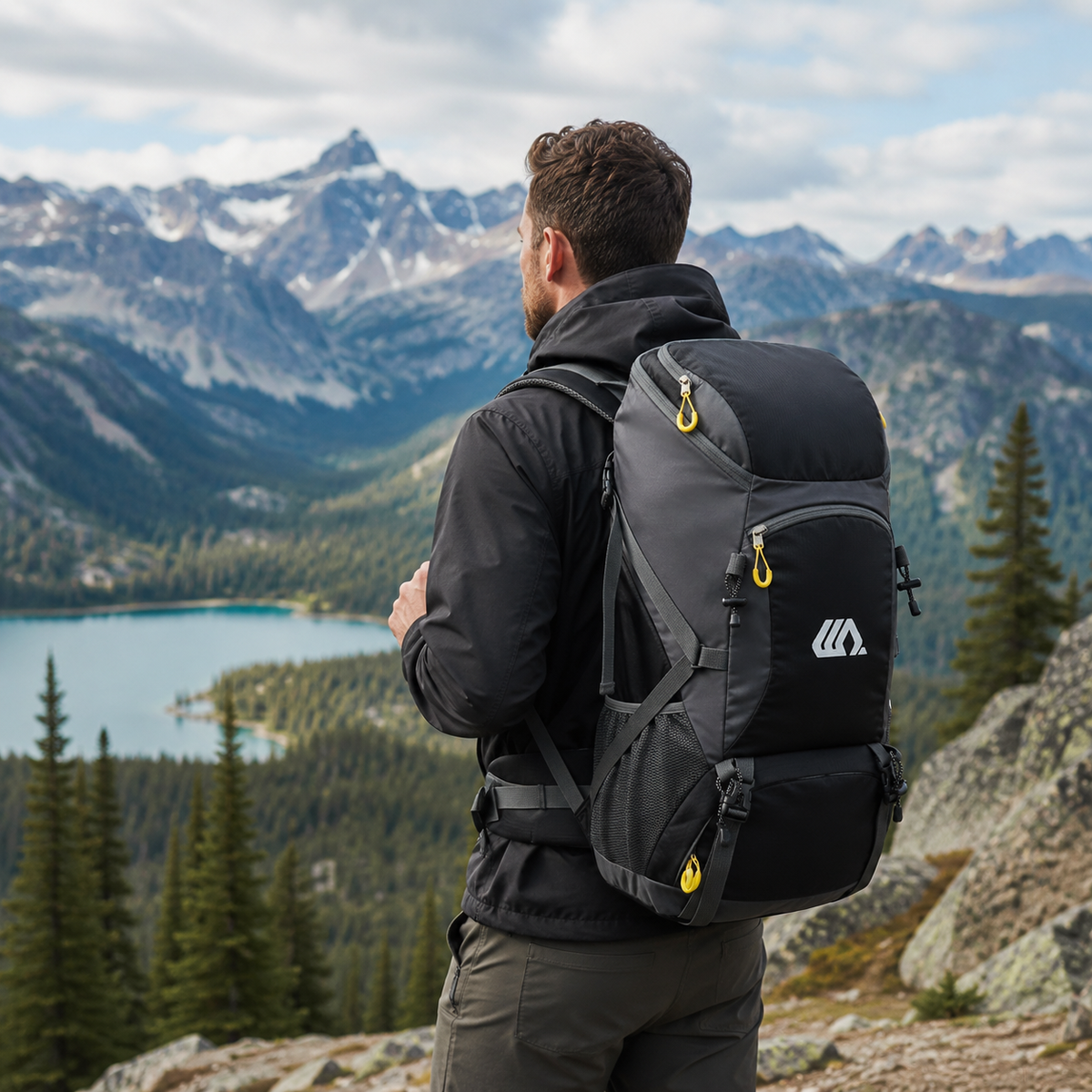50L Hiking Backpack with Separate Shoe Compartment – Ventilated Back Panel, Padded Straps & Hip Belt – Multi-Day Trail Pack for Camping & | Thomler