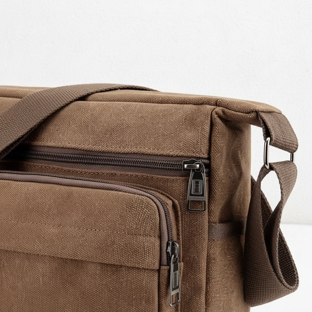 Canvas Crossbody Satchel - Adjustable Strap Shoulder Bag with Zip Pockets for Daily Carry, Work & Travel | Thomler