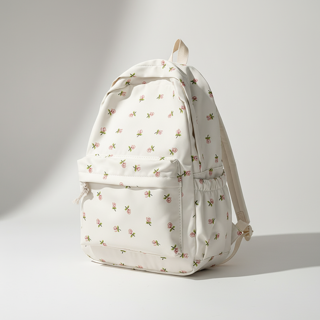 Floral Print School Backpack with Multiple Pockets for Students & Daily Use | Thomler